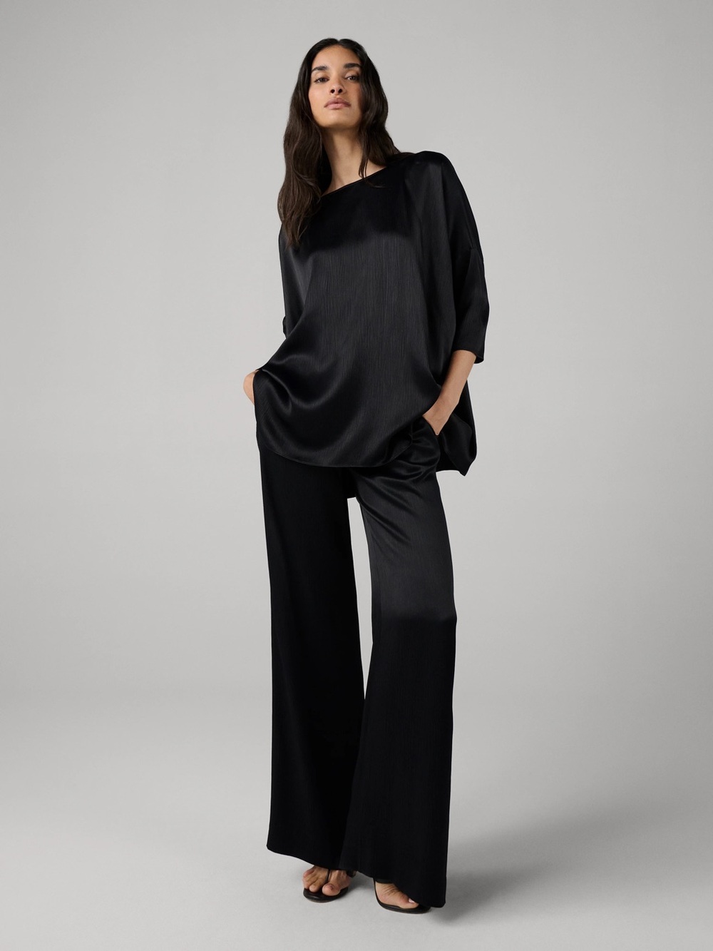Diane von Furstenberg Black Wide Leg Trousers Pant Size 4